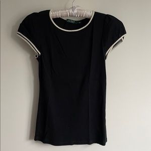 Lauren Ralph Lauren Black Ribbed Top